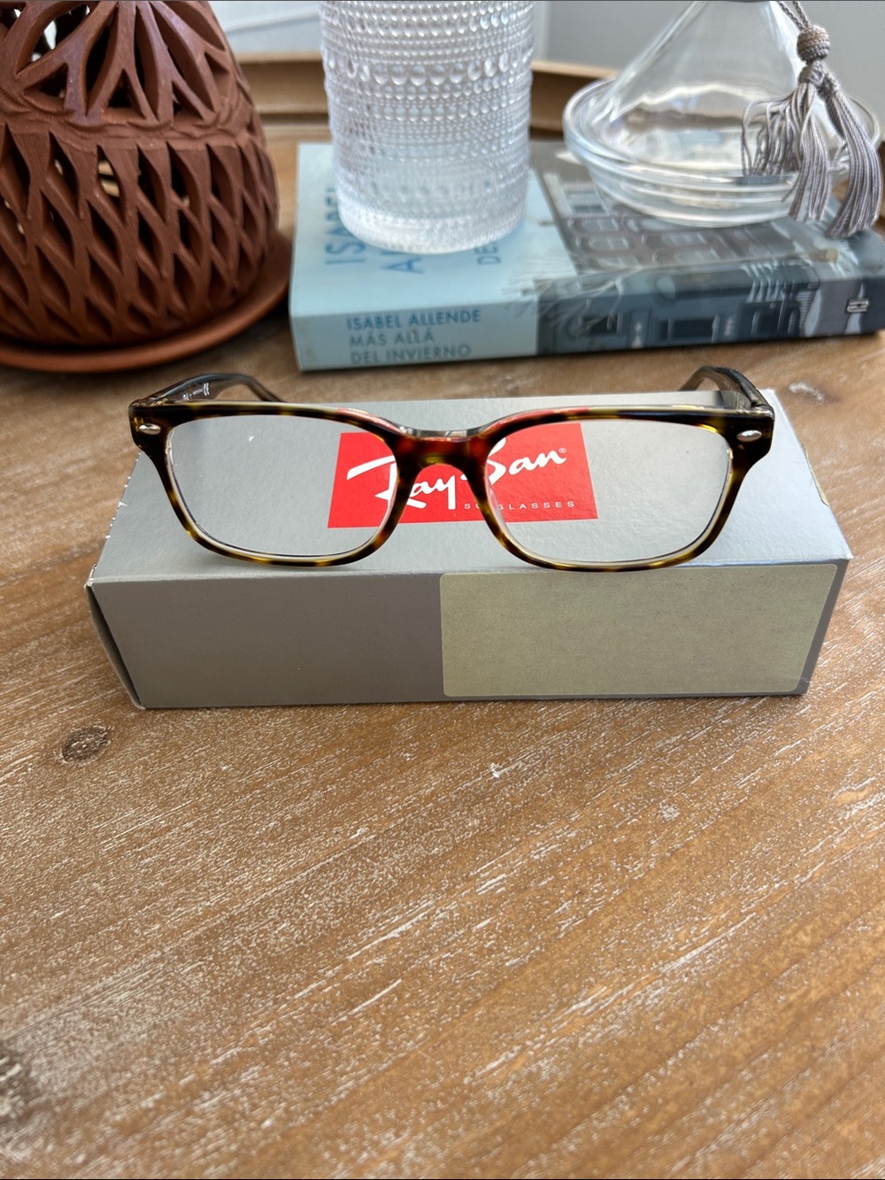 Ray-Ban Men's Tortoise Shell Rectangular Glasses - Brown